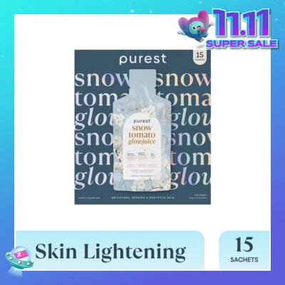 THE PUREST CO Snow Tomato Glowjuice Sachet (For Skin Whitening, Brightening & Skin Evenness) 15s