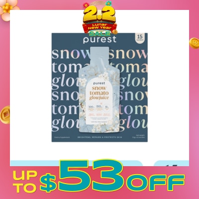 THE PUREST CO Snow Tomato Glowjuice Sachet (For Skin Whitening, Brightening & Skin Evenness) 15s