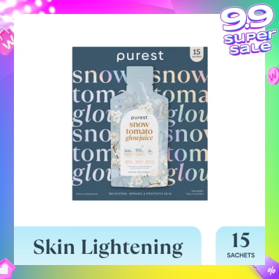 THE PUREST CO Snow Tomato Glowjuice Sachet (For Skin Whitening, Brightening & Skin Evenness) 15s