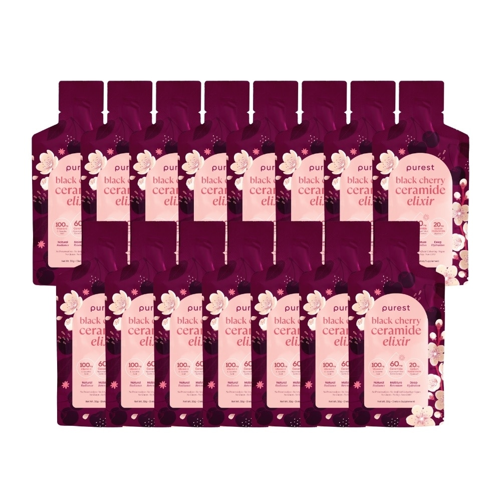 Black Cherry Ceramide Elixir Dietary Supplement Sachet (For Skin Hydration, Skin Elasticity & Healthy Skin Barrier) 15s