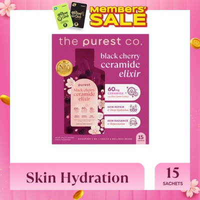 THE PUREST CO Black Cherry Ceramide Elixir Dietary Supplement Sachet 15s (Expiry: May`2026)