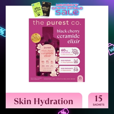 THE PUREST CO Black Cherry Ceramide Elixir Dietary Supplement Sachet 15s (Expiry: May`2026)