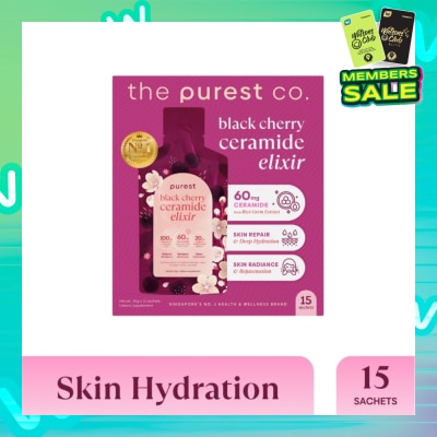 THE PUREST CO Black Cherry Ceramide Elixir Dietary Supplement Sachet 15s (Expiry: May`2026)