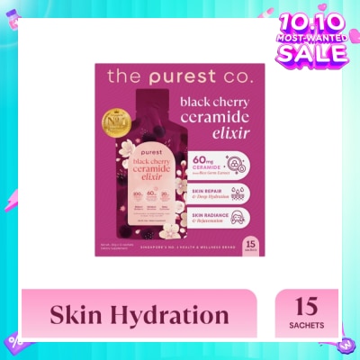 THE PUREST CO Black Cherry Ceramide Elixir Dietary Supplement Sachet 15s (Expiry: May`2026)