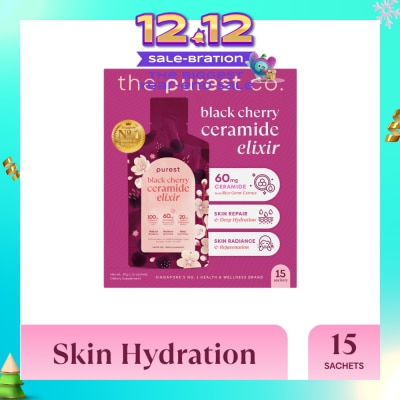 THE PUREST CO Black Cherry Ceramide Elixir Dietary Supplement Sachet 15s (Expiry: May`2026)