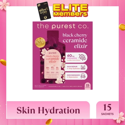 THE PUREST CO Black Cherry Ceramide Elixir Dietary Supplement Sachet 15s (Expiry: May`2026)