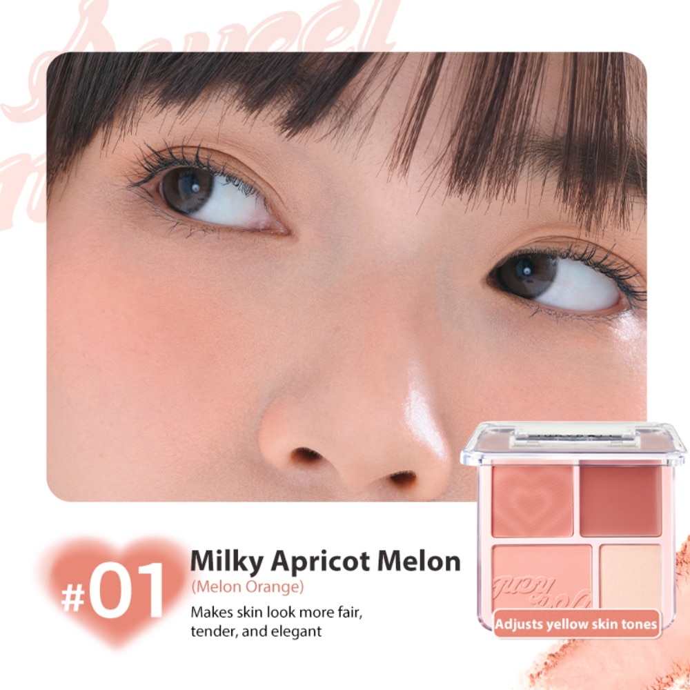 Blush & Highlight Palette 01 Milky Apricot Melon (Melon Orange) 9g