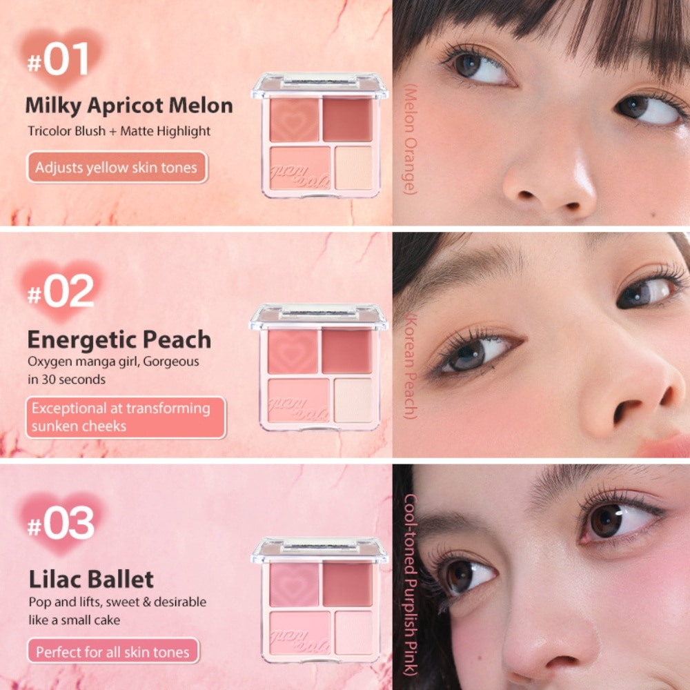 Blush & Highlight Palette 01 Milky Apricot Melon (Melon Orange) 9g