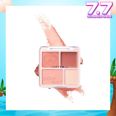 JUDYDOLL Blush & Highlight Palette 01 Milky Apricot Melon (Melon Orange) 9g