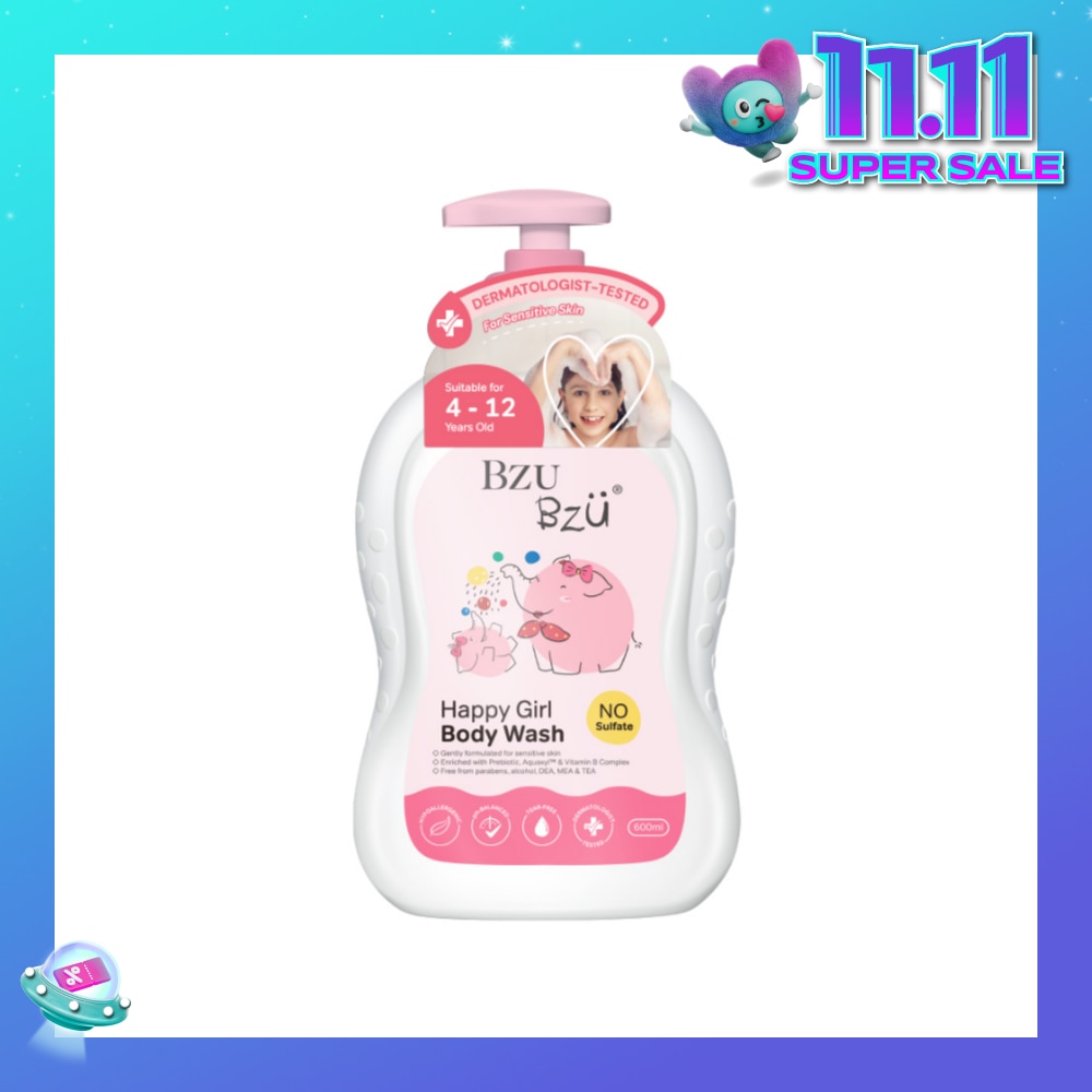 Happy Girl No Sulfate Body Wash (Suitable For 4-12 Years Old & Sensitive Skin) 600ml
