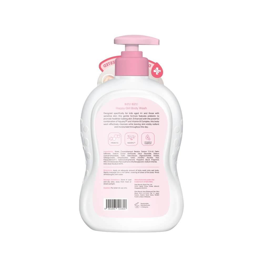 Happy Girl No Sulfate Body Wash (Suitable For 4-12 Years Old & Sensitive Skin) 600ml