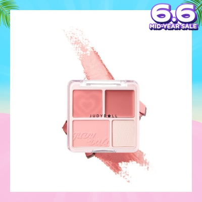 JUDYDOLL Blush & Highlight Palette 02 Energetic Peach (Korean Peach) 9g
