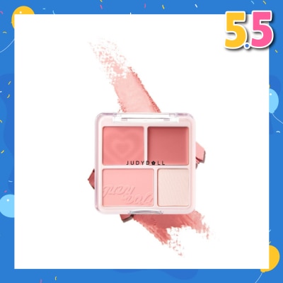 JUDYDOLL Blush & Highlight Palette 02 Energetic Peach (Korean Peach) 9g
