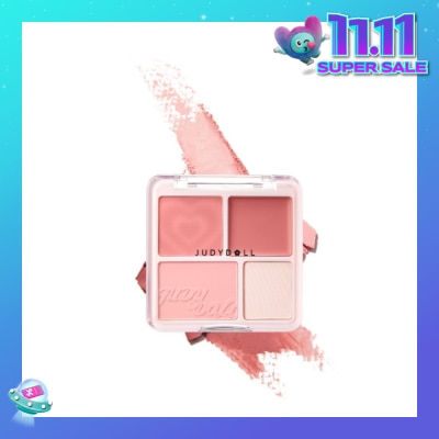 JUDYDOLL Blush & Highlight Palette 02 Energetic Peach (Korean Peach) 9g