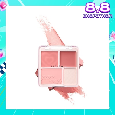 JUDYDOLL Blush & Highlight Palette 02 Energetic Peach (Korean Peach) 9g