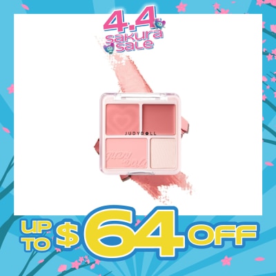 JUDYDOLL - Blush & Highlight Palette 02 Energetic Peach (Korean Peach) 9g