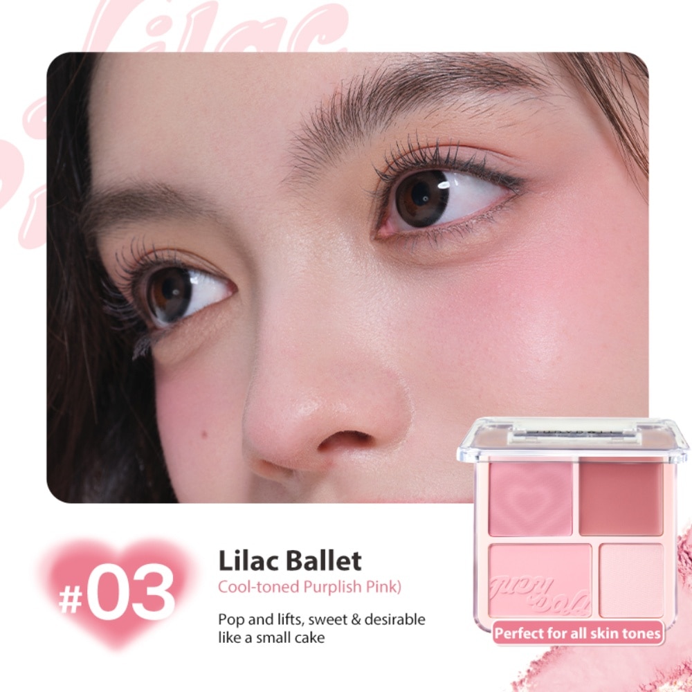 Blush & Highlight Palette 03 Lilac Ballet (Cool-Toned Purplish Pink) 9g