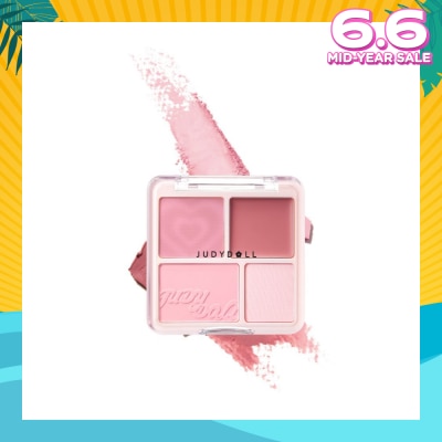 JUDYDOLL Blush & Highlight Palette 03 Lilac Ballet (Cool-Toned Purplish Pink) 9g