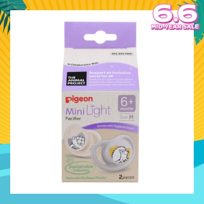 PIGEON Mini Light Pacifier With Hygiene Cover M 6+ Months (BPA/BPS Free) 2s