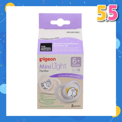 PIGEON Mini Light Pacifier With Hygiene Cover M 6+ Months (BPA/BPS Free) 2s