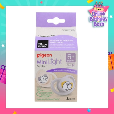 PIGEON Mini Light Pacifier With Hygiene Cover M 6+ Months (BPA/BPS Free) 2s