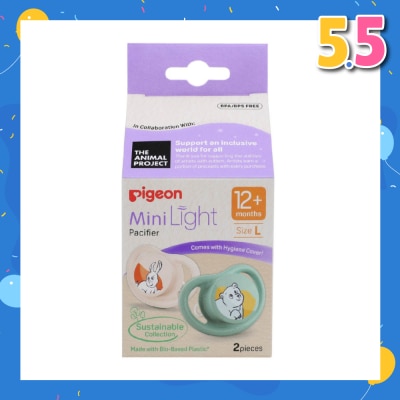 PIGEON Mini Light Pacifier With Hygiene Cover L 12+ Months (BPA/BPS Free) 2s