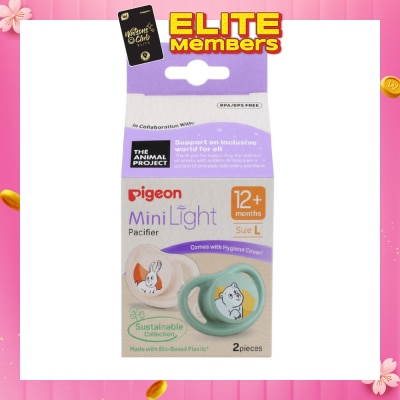 PIGEON Mini Light Pacifier With Hygiene Cover L 12+ Months (BPA/BPS Free) 2s
