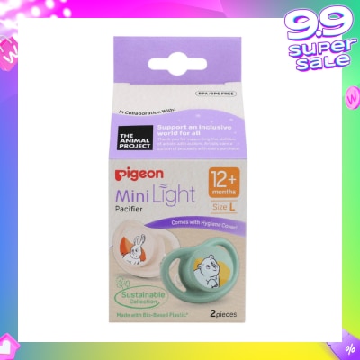 PIGEON Mini Light Pacifier With Hygiene Cover L 12+ Months (BPA/BPS Free) 2s