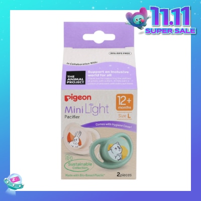 PIGEON Mini Light Pacifier With Hygiene Cover L 12+ Months (BPA/BPS Free) 2s