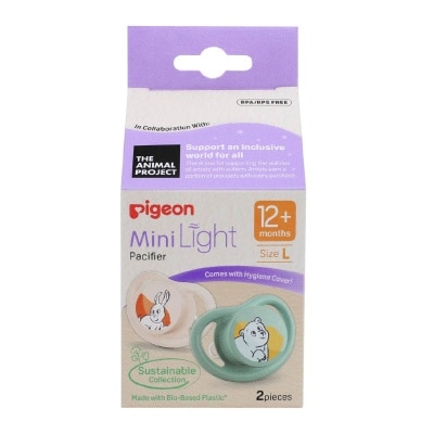 PIGEON Mini Light Pacifier With Hygiene Cover L 12+ Months (BPA/BPS Free) 2s