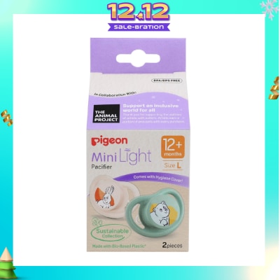 PIGEON Mini Light Pacifier With Hygiene Cover L 12+ Months (BPA/BPS Free) 2s