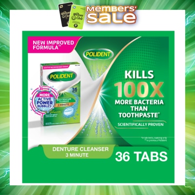 POLIDENT - 3 Minutes Denture Cleanser Tablet 36s