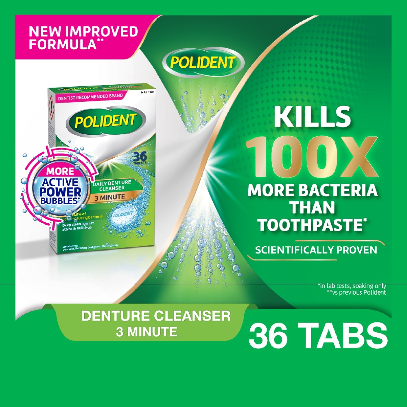 3 Minutes Denture Cleanser Tablet 36s (Expiry: Apr`2027)