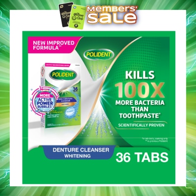 POLIDENT - Overnight Denture Cleanser Whitening Tablet 36s