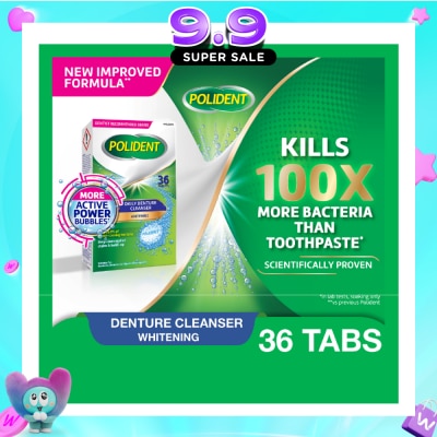 POLIDENT - Overnight Denture Cleanser Whitening Tablet 36s image
