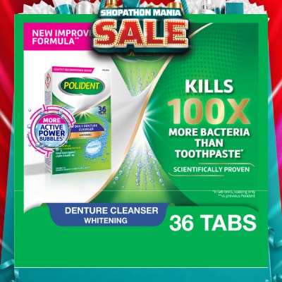 POLIDENT - Overnight Denture Cleanser Whitening Tablet 36s&nbsp;(Expiry: May`2027)