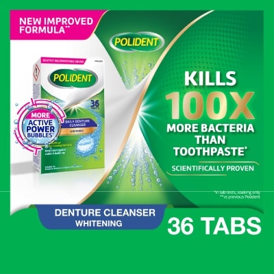 POLIDENT - Overnight Denture Cleanser Whitening Tablet 36s