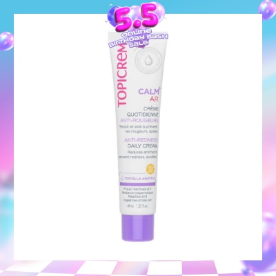 TOPICREM - Calm+ AR Anti-Redness Daily Cream SPF50+ (To Reduces & Helps Prevent Redness, Soothes) 40ml (Expiry: Feb`2027)