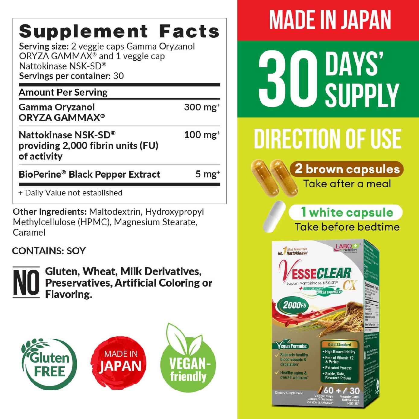 VesseClear CX Dietary Supplement Veggie Capsule (For Blood Pressure, Glucose & Cholesterol) 90s