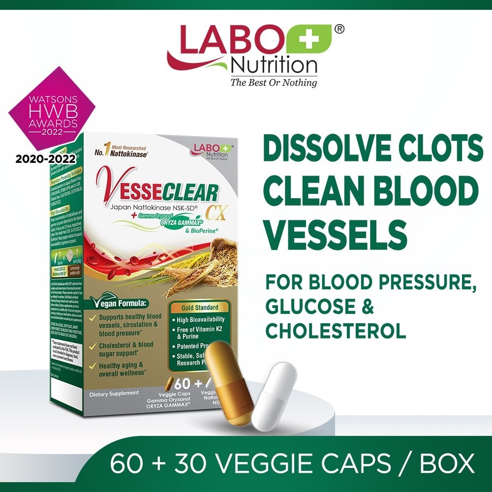 Vesseclear CX Dietary Supplement (For Clear Blood Vessels And Dissolve Clots, Anti Aging, Immune Health, Healthy Blood Pressure, Cholesterol, Cardiovascular Health) 90s