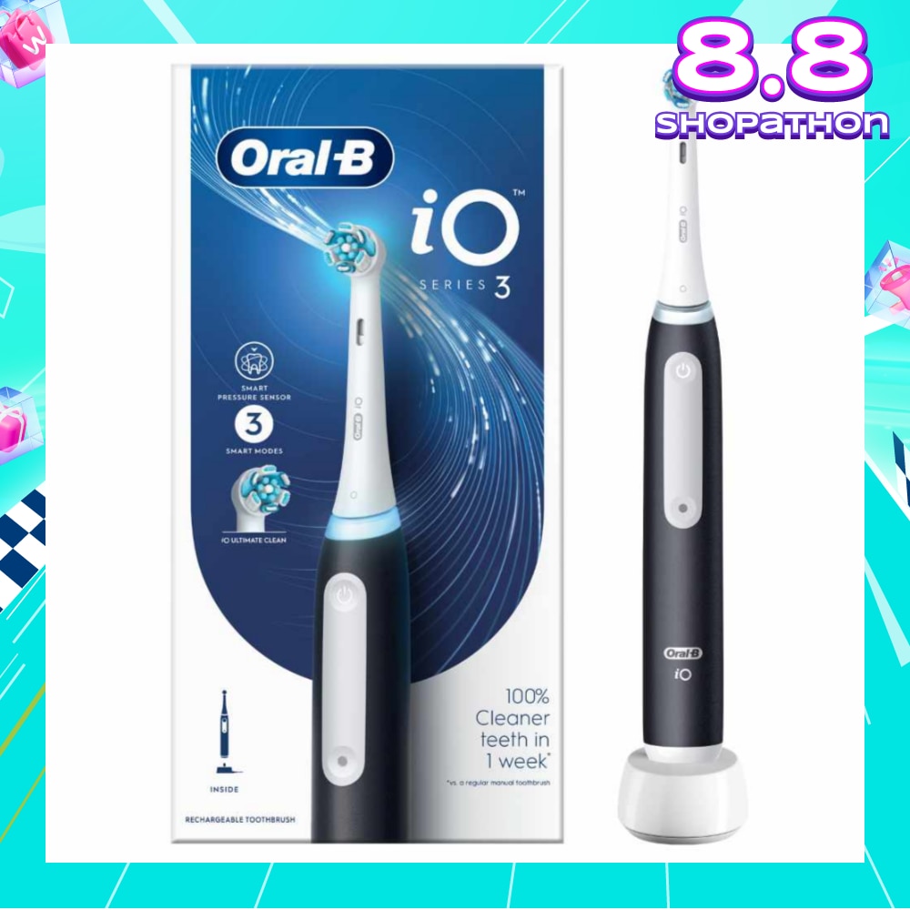 iO Series 3 Electric Rechargeable Toothbrush Black 1s