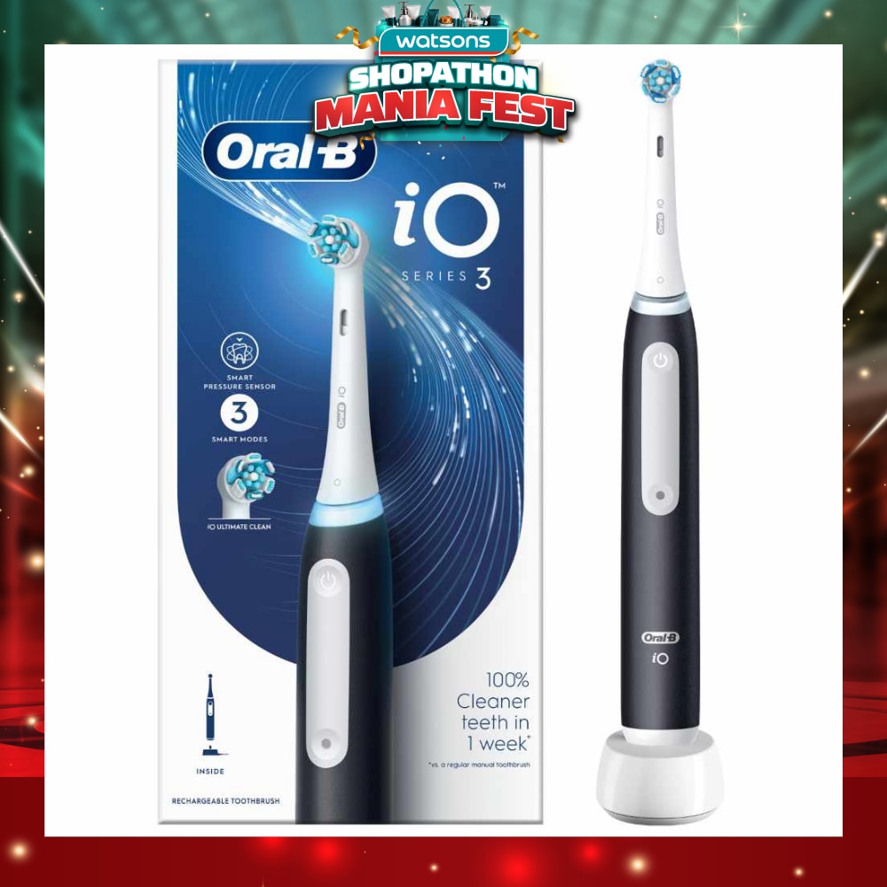 iO Series 3 Electric Rechargeable Toothbrush Black 1s