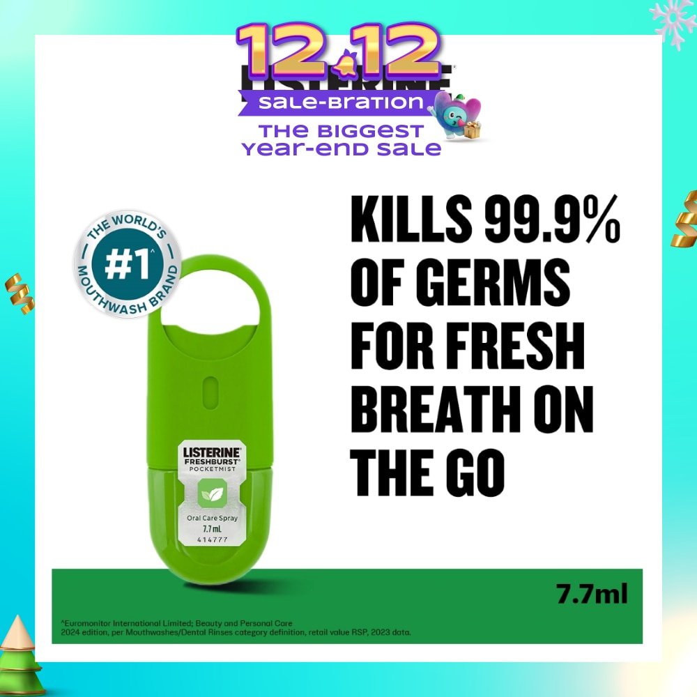 Listerine Freshburst Pocketmist Oral Care Mouth Spray 7.7ml