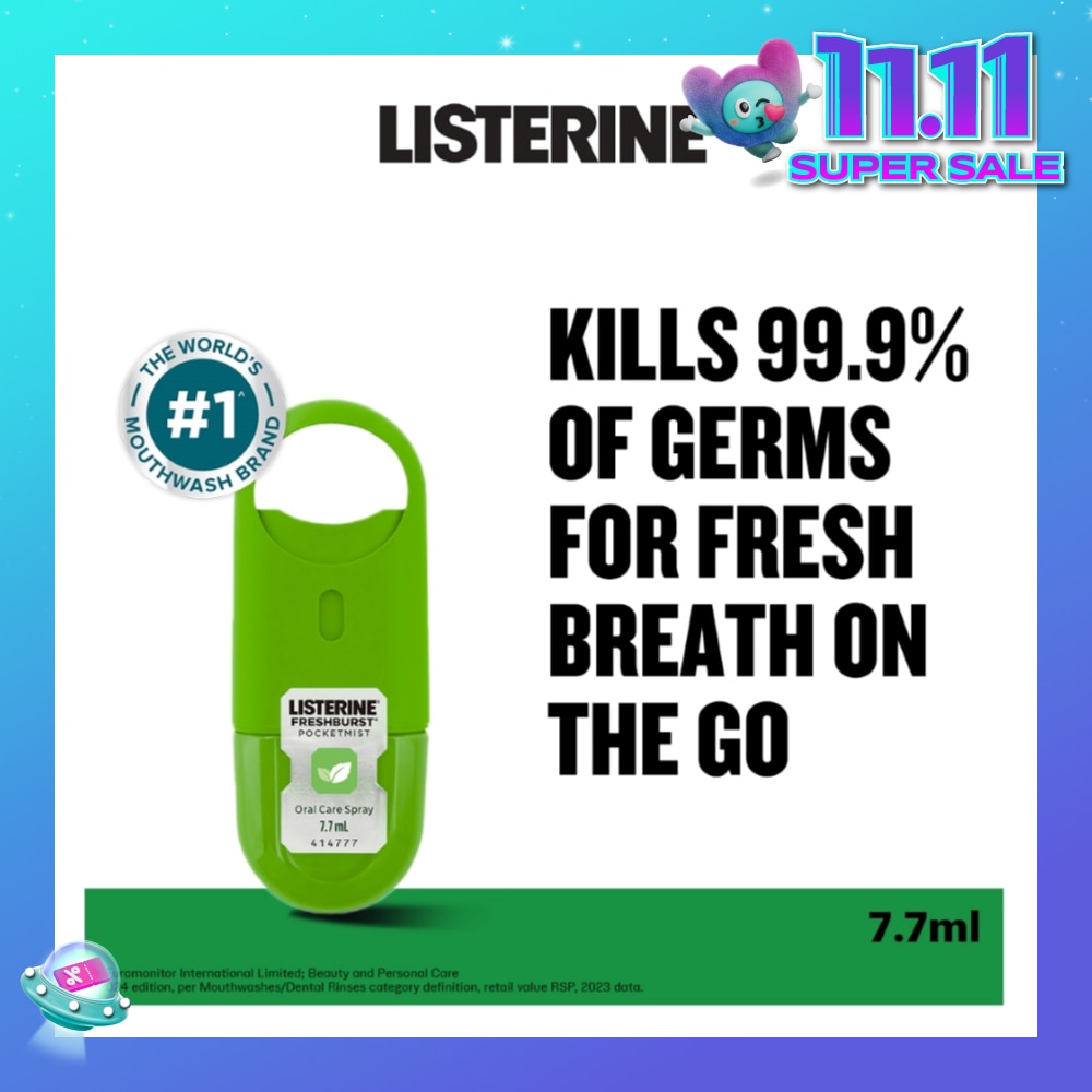 Listerine Freshburst Pocketmist Oral Care Mouth Spray 7.7ml