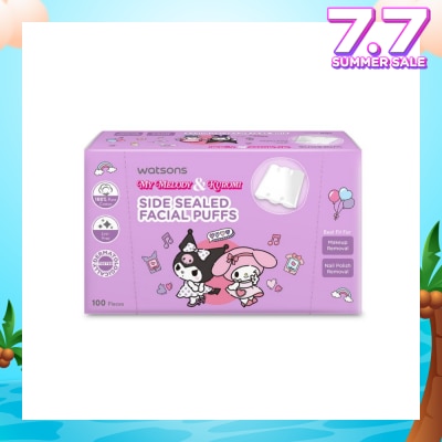 WATSONS Sanrio My Melody & Kuromi Side Sealed Facial Puffs 100s