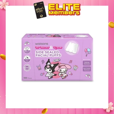 WATSONS Sanrio My Melody & Kuromi Side Sealed Facial Puffs 100s