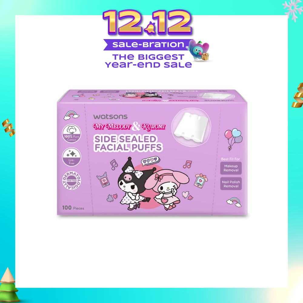 Sanrio My Melody & Kuromi Side Sealed Facial Puffs 100s