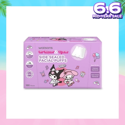 WATSONS Sanrio My Melody & Kuromi Side Sealed Facial Puffs 100s