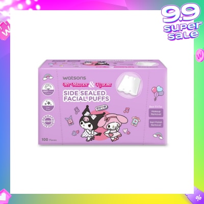 WATSONS Sanrio My Melody & Kuromi Side Sealed Facial Puffs 100s
