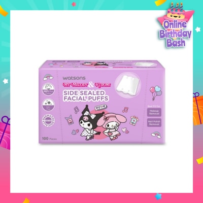 WATSONS Sanrio My Melody & Kuromi Side Sealed Facial Puffs 100s